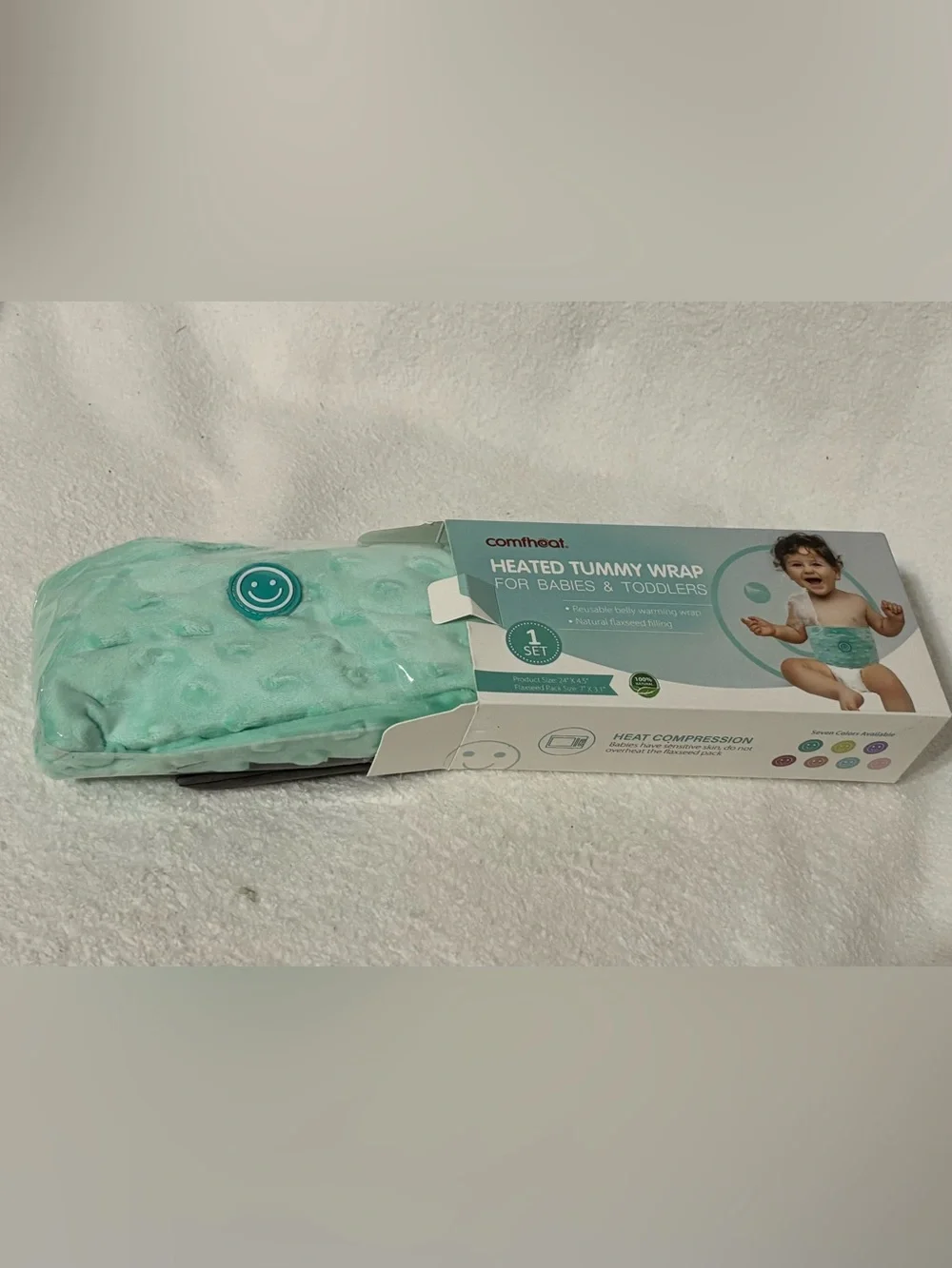 Comfheat Teal Heated Tummy Wrap for Babies & Toddlers